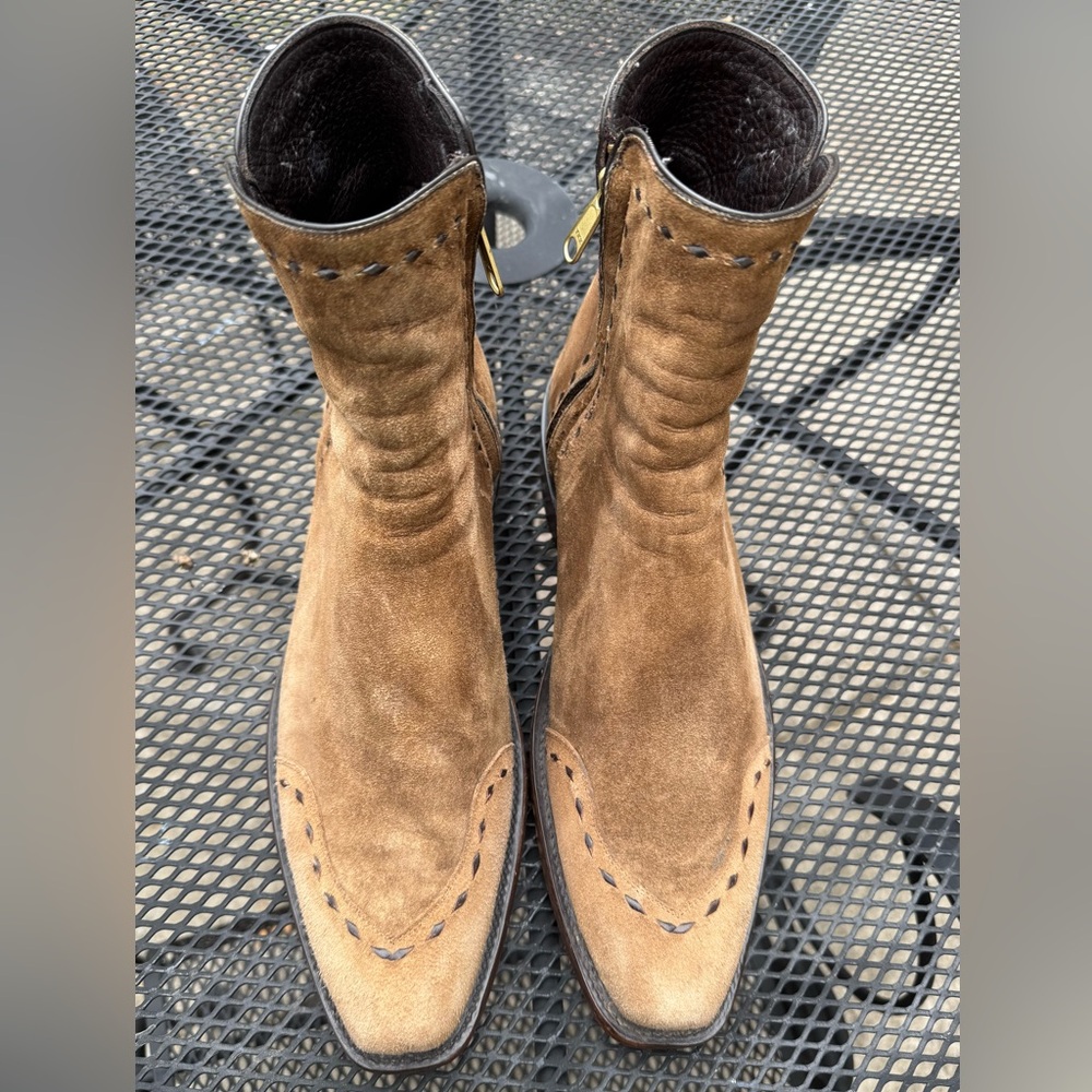 SOLD!! Killer Stallion Boots Co. Roughout Goatskin Zorro Zipper Cowboy Boots😎